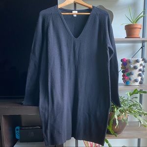 V neck longline sweater